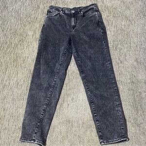 Buffalo David Bitton Mom Jeans Women's 29 Black Margot Hi Rise Stone Wash Denim